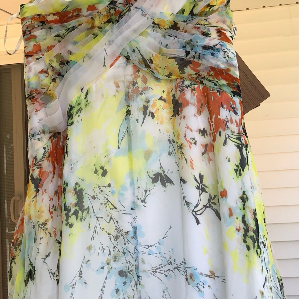 Chic Floral One Shoulder Dress